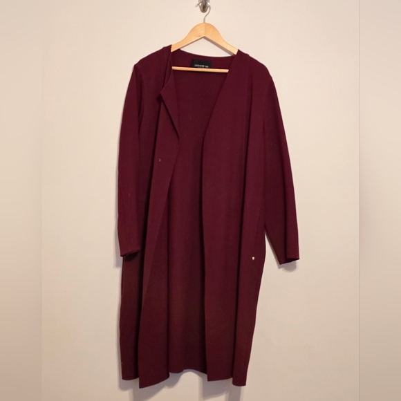 Lafayette 148 New York Jackets & Blazers - Lafayette 148 New York 100% Wool Overcoat with pockets, burgundy, size L, EUC